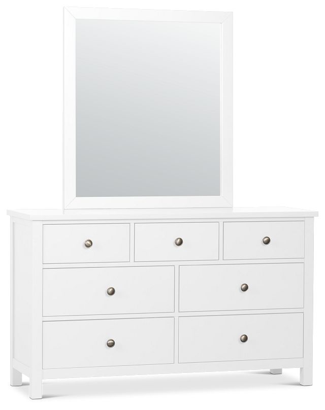 Charleston White Dresser & Mirror