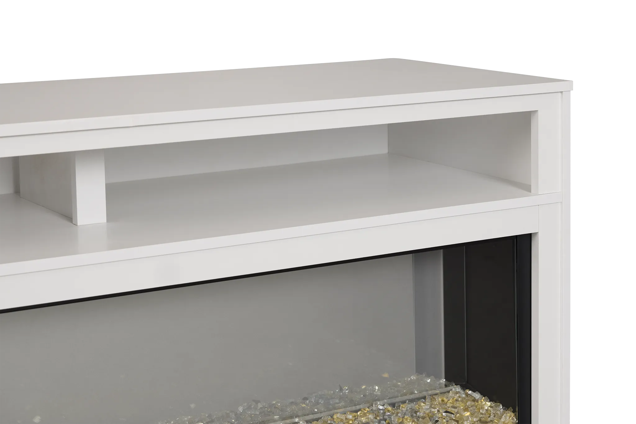 Weston White 76" Tv Stand With Fireplace Insert
