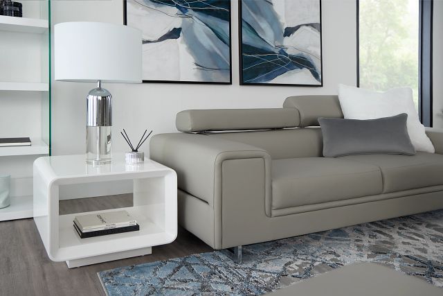 Zayden White Square End Table