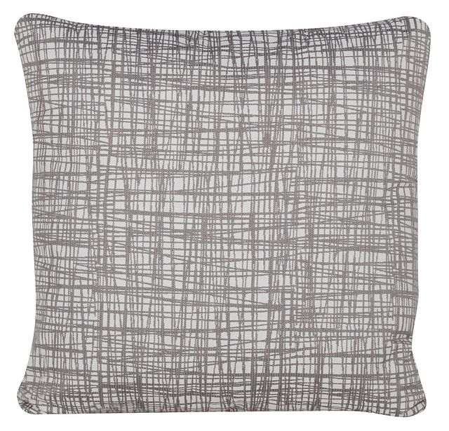 Hugo Gray Fabric Square Accent Pillow