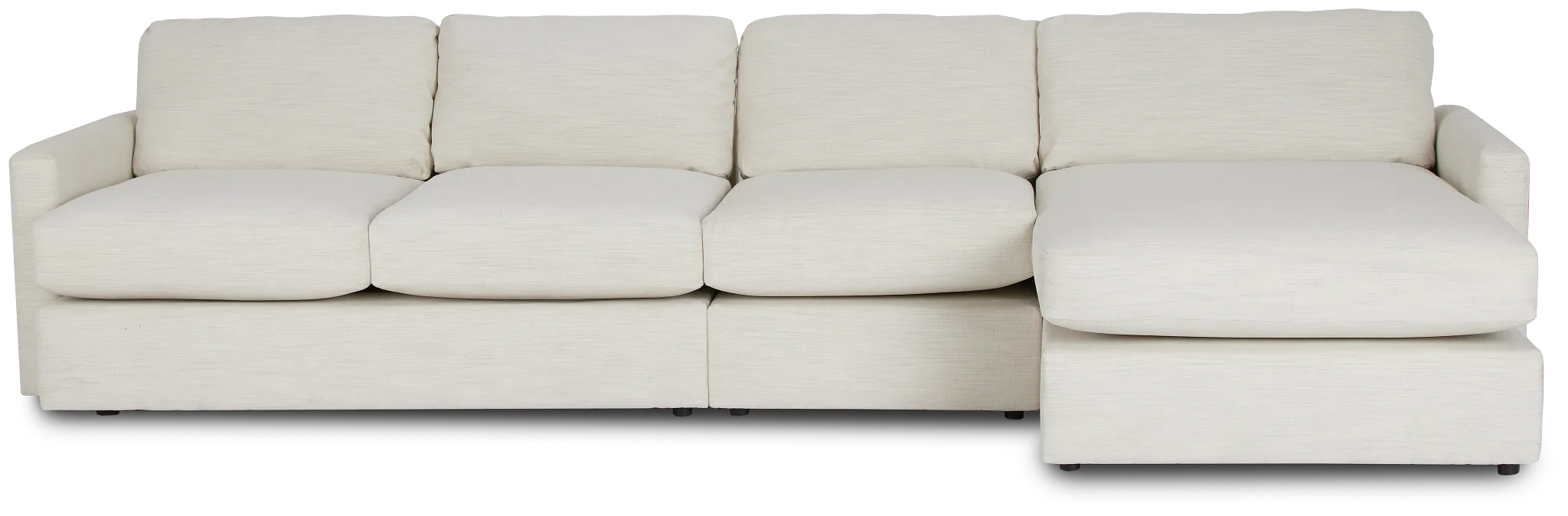 Noah Ivory Fabric Small Right Chaise Sectional