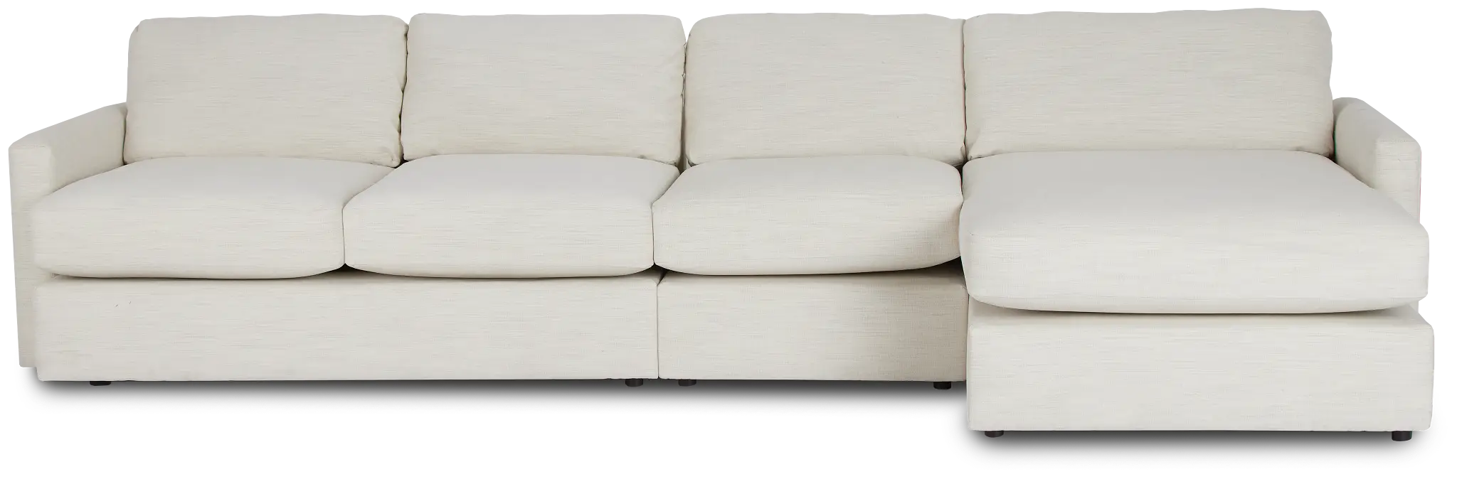 Noah Ivory Fabric Small Right Chaise Sectional Noah Ivory Fabric Small Right Chaise Sectional