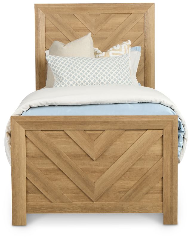 Delray Light Tone Panel Bed