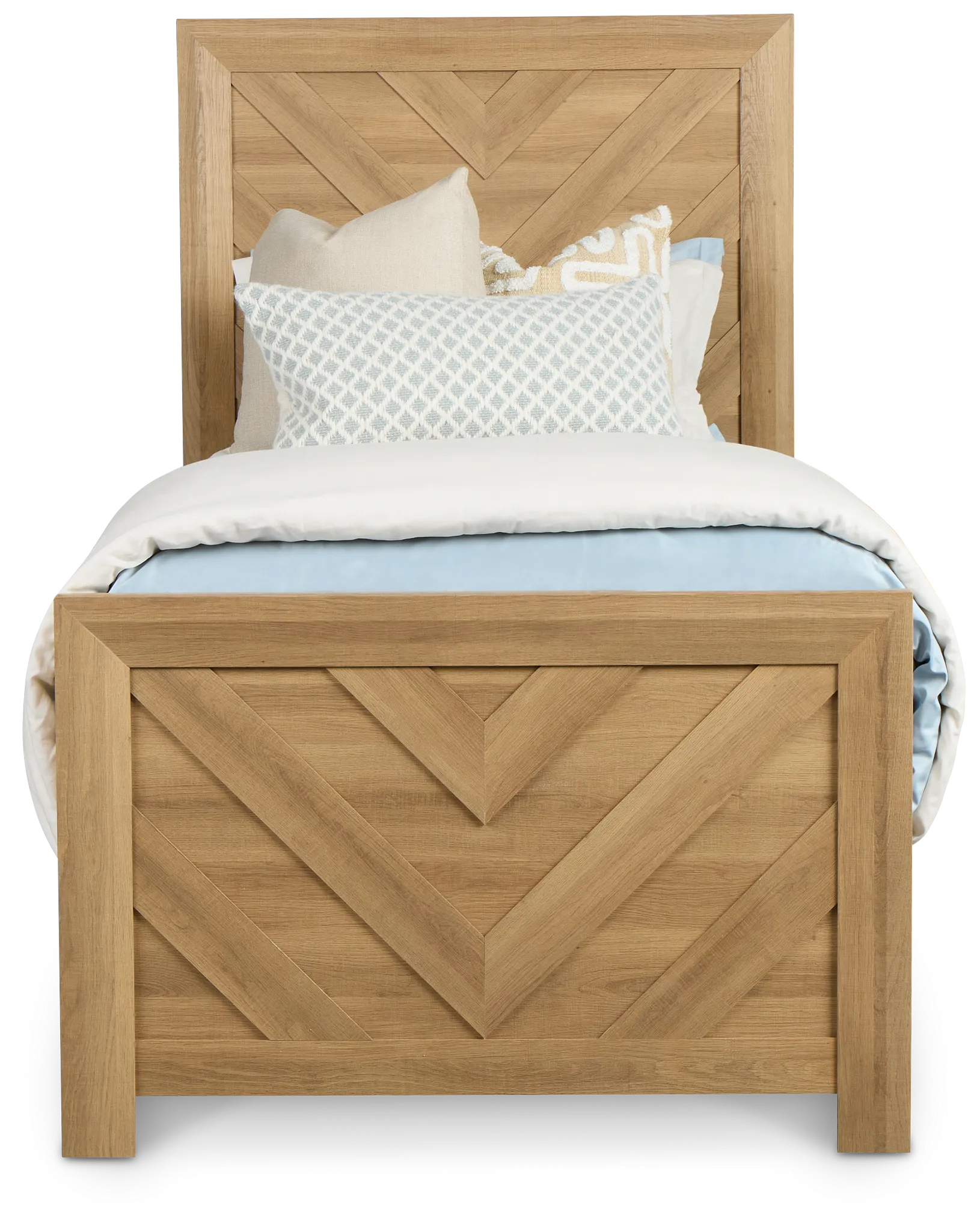 Delray Light Tone Panel Bed