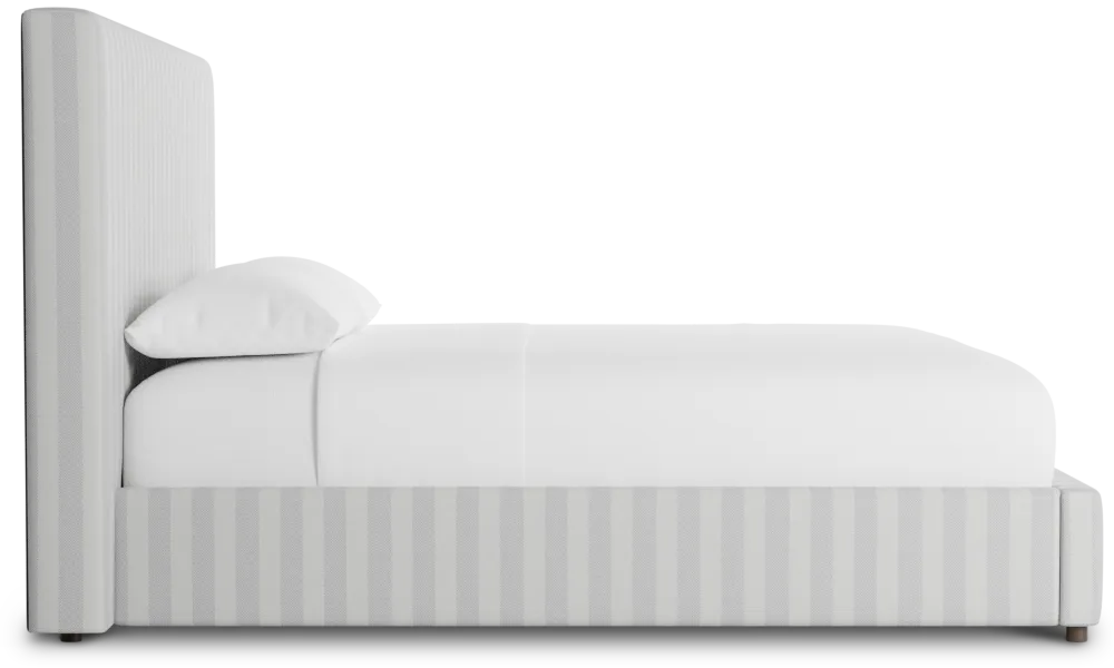 Grayton Sea Lane Light Gray 54" Upholstered Platform Bed