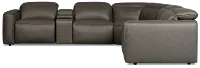 Ryland Dark Gray Lthr/vinyl Large Dual Power Reclining Two-arm Sectional