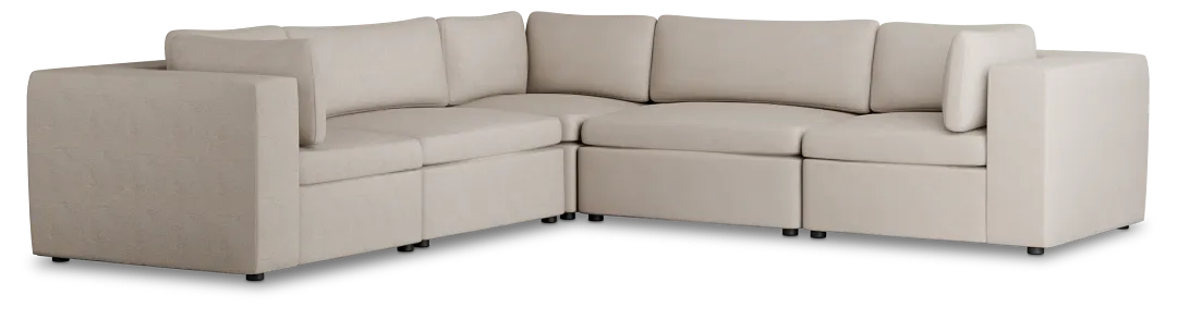 Destin Sutton Beige Fabric 5-piece Modular Sectional