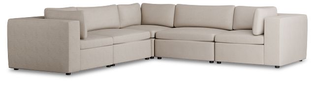 Destin Sutton Beige Fabric 5-piece Modular Sectional