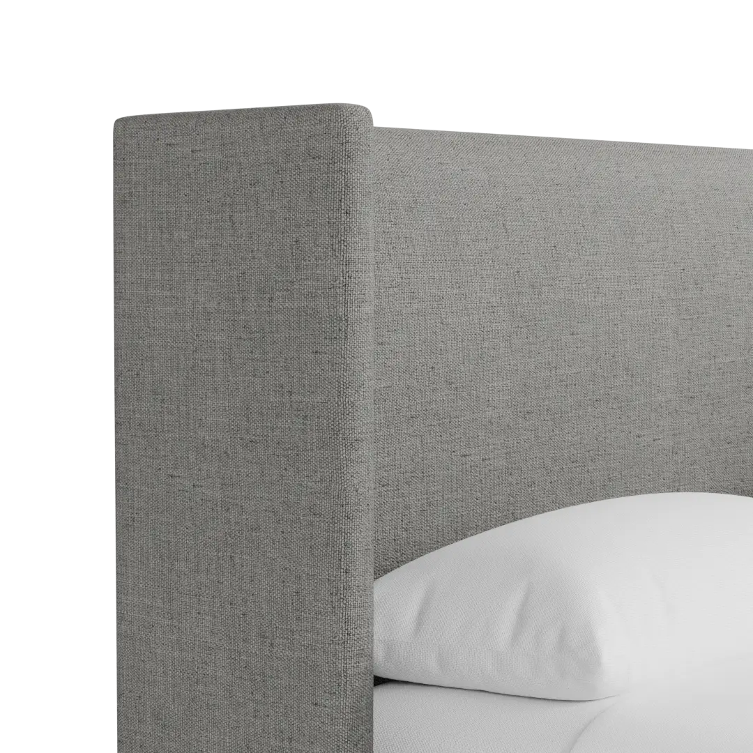 Captiva Linen Gray 48" Upholstered Shelter Bed Captiva Linen Gray 48" Upholstered Shelter Bed