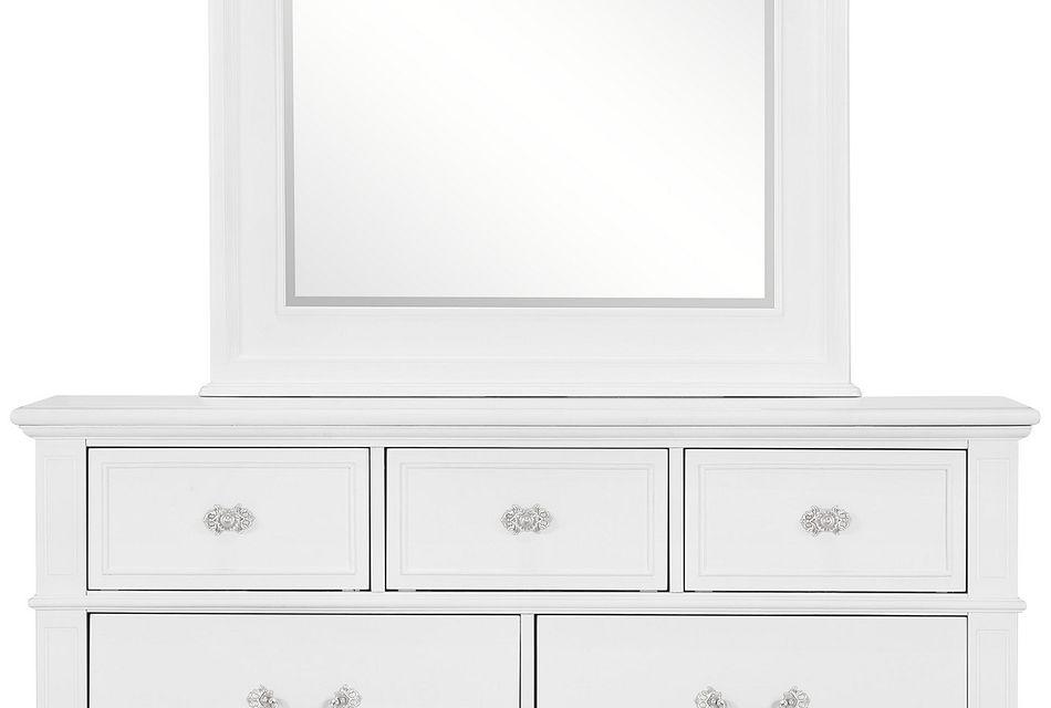 kids white dresser with mirror