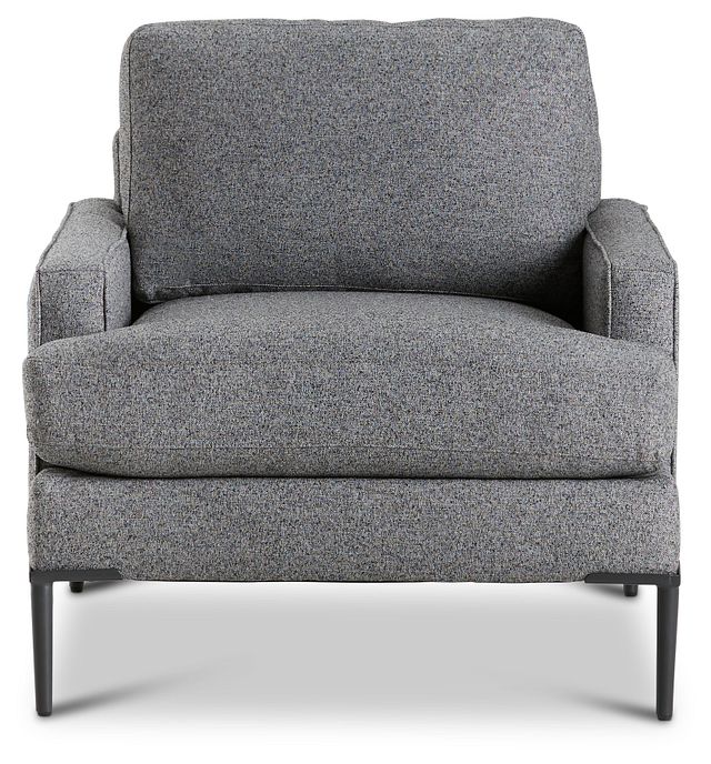 Morgan Dark Gray Fabric Chair With Metal Legs