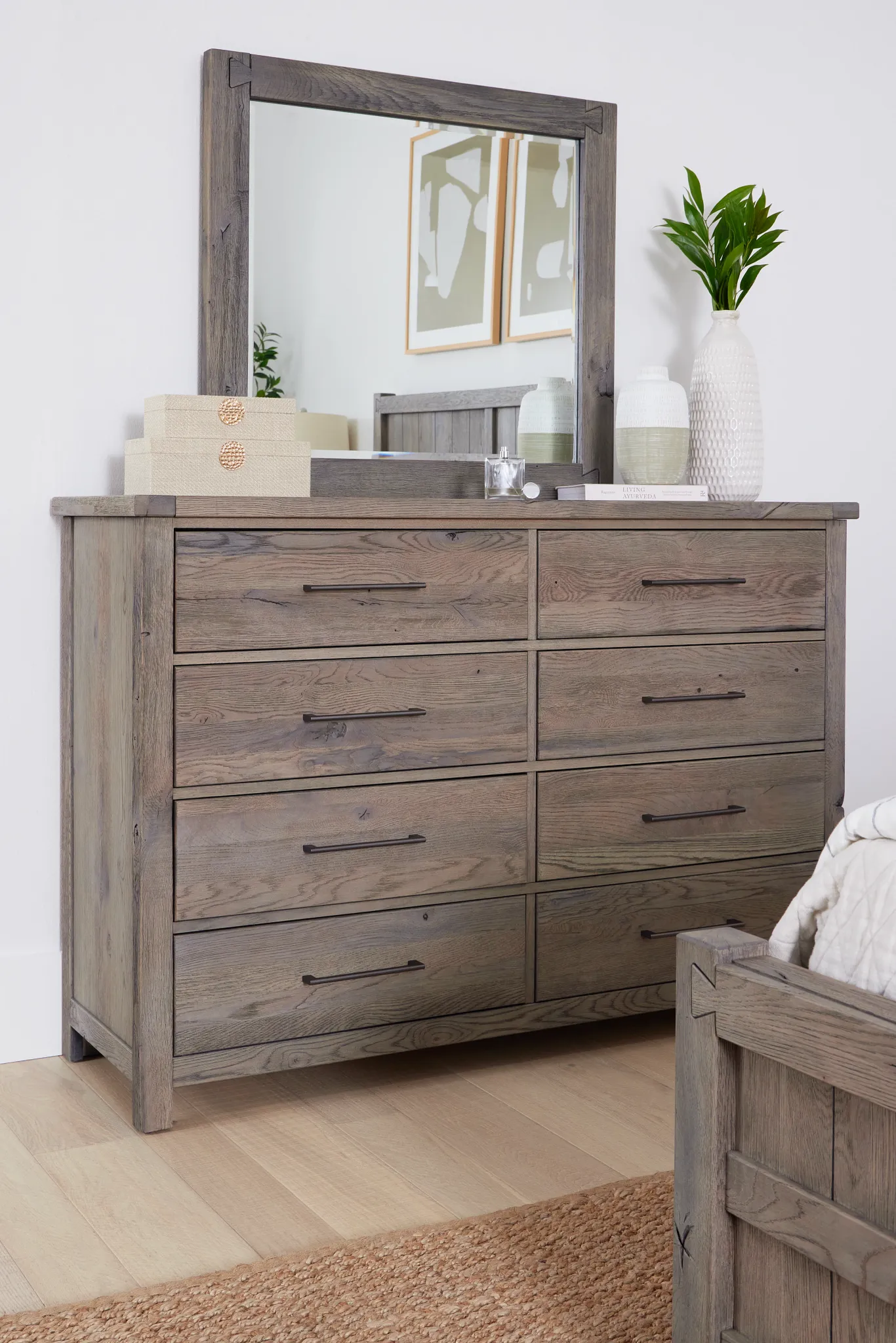 Salt Lake Gray Dresser & Mirror