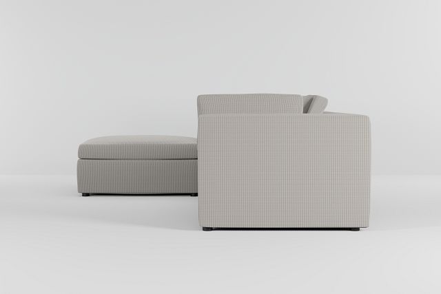 Destin Lucy Light Beige Fabric 4-piece Bumper Sectional