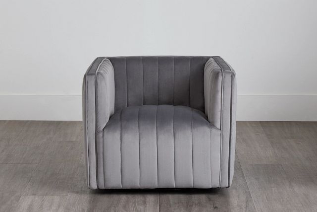 Cobra Light Gray Velvet Accent Chair