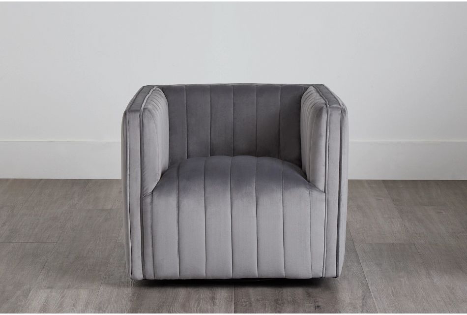 Cobra Light Gray Velvet Accent Chair