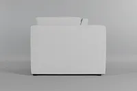 Destin Suave White Fabric 2-piece Modular Sofa