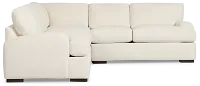 Alpha White Fabric Small Two-arm Sectional