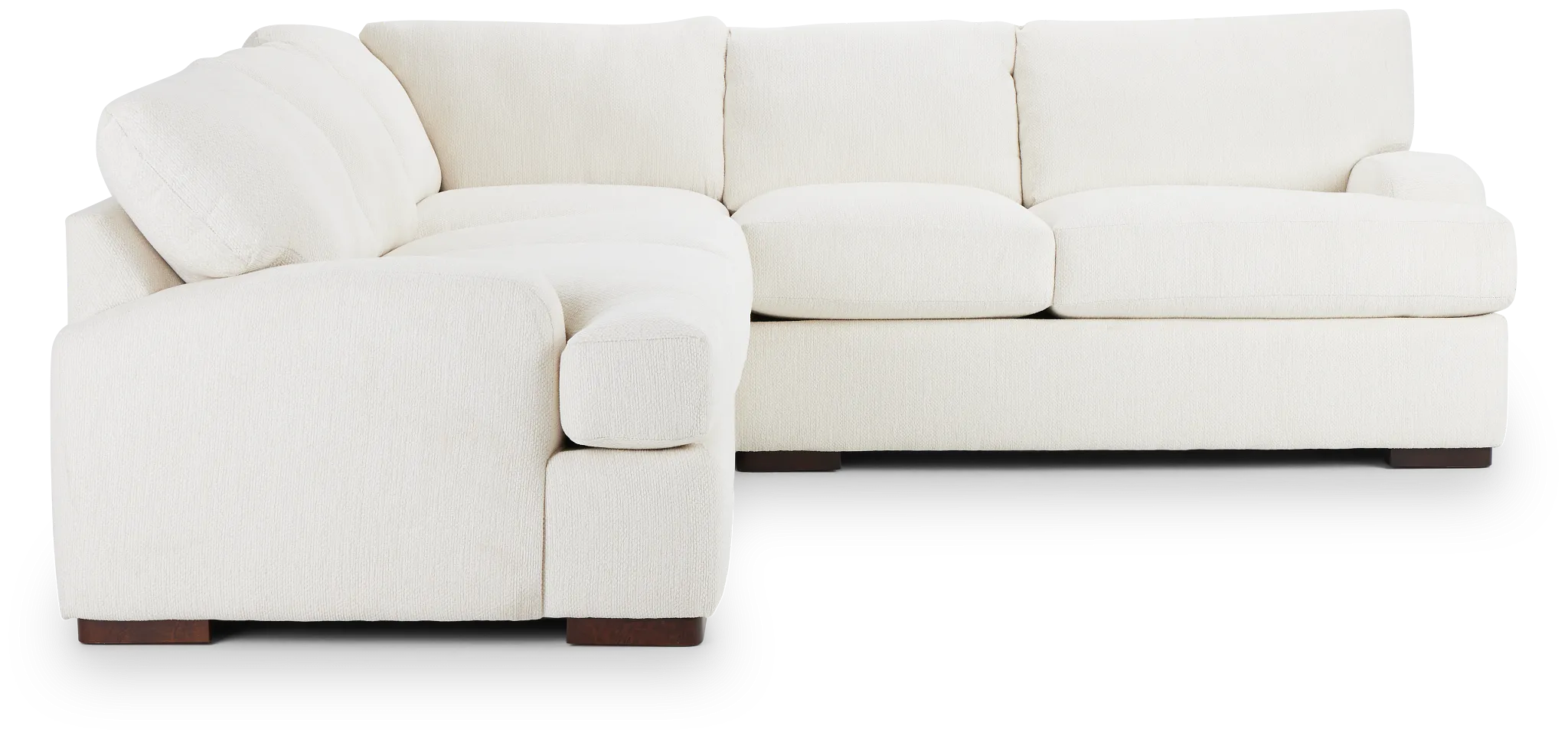 Alpha White Fabric Small Two-arm Sectional