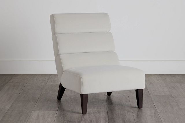 Emily White Velvet Accent Chair