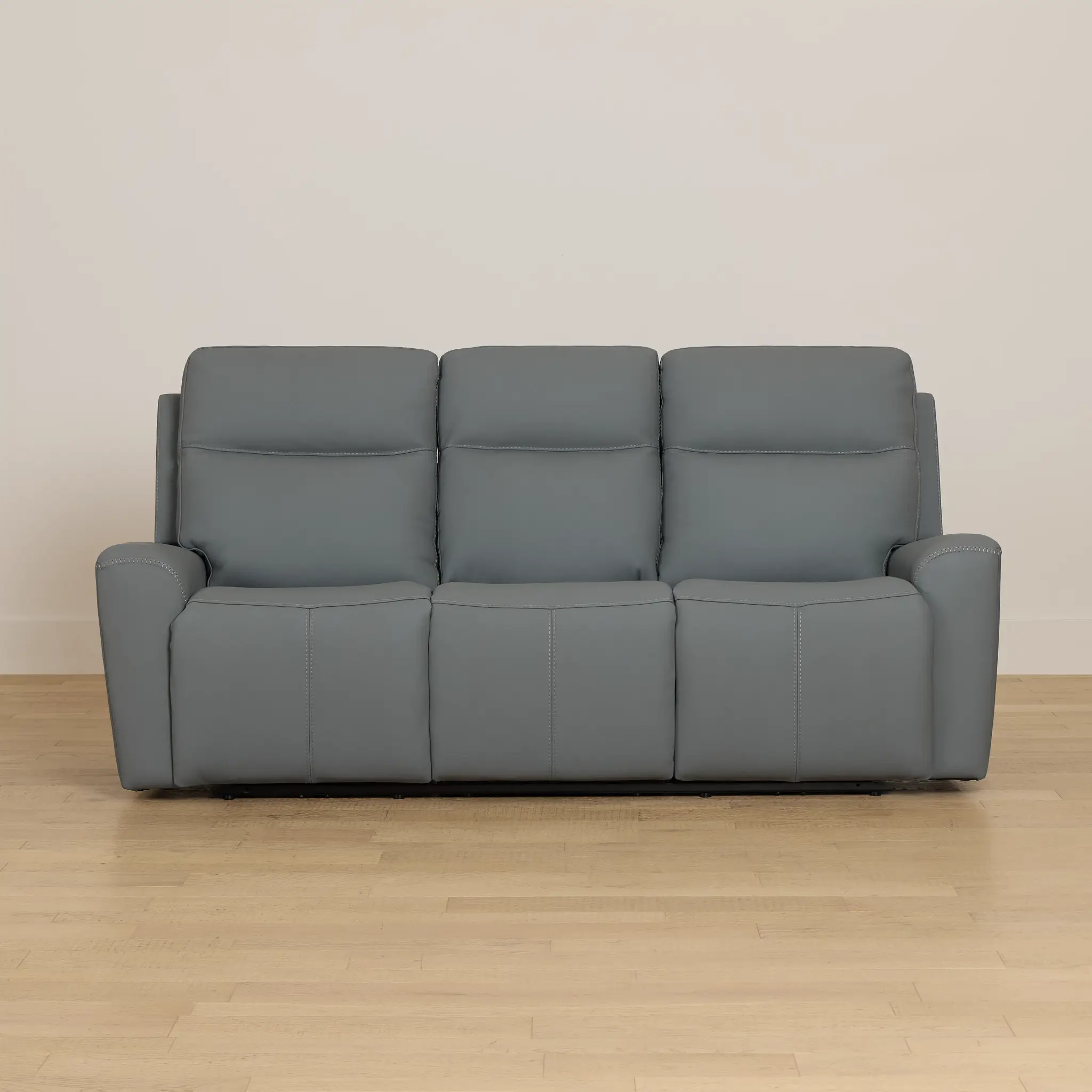 Sterling Blue Lthr/vinyl Power Reclining Sofa Sterling Blue Lthr/vinyl Power Reclining Sofa