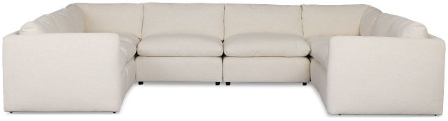 Serena White Fabric 8-piece Modular Sectional