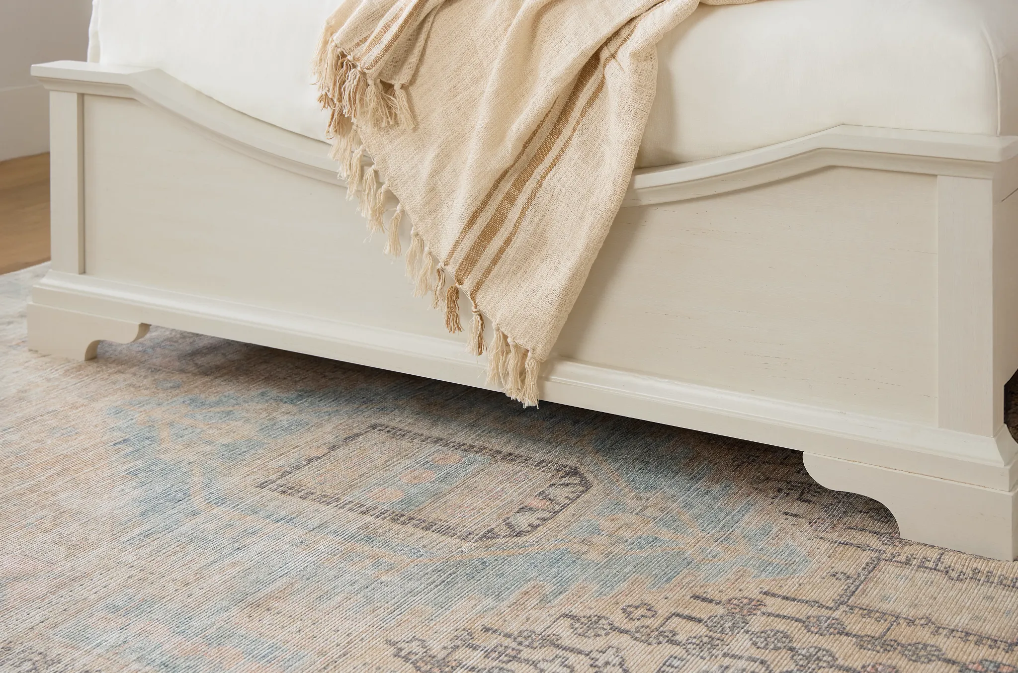 Charlotte White Uph Panel Bed