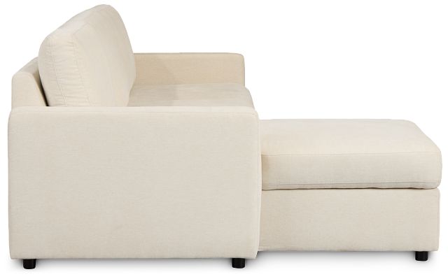 Addie Beige Fabric Left Chaise Storage Sectional