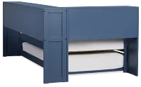 Charleston Dark Blue Corner Bookcase Bed With Trundle