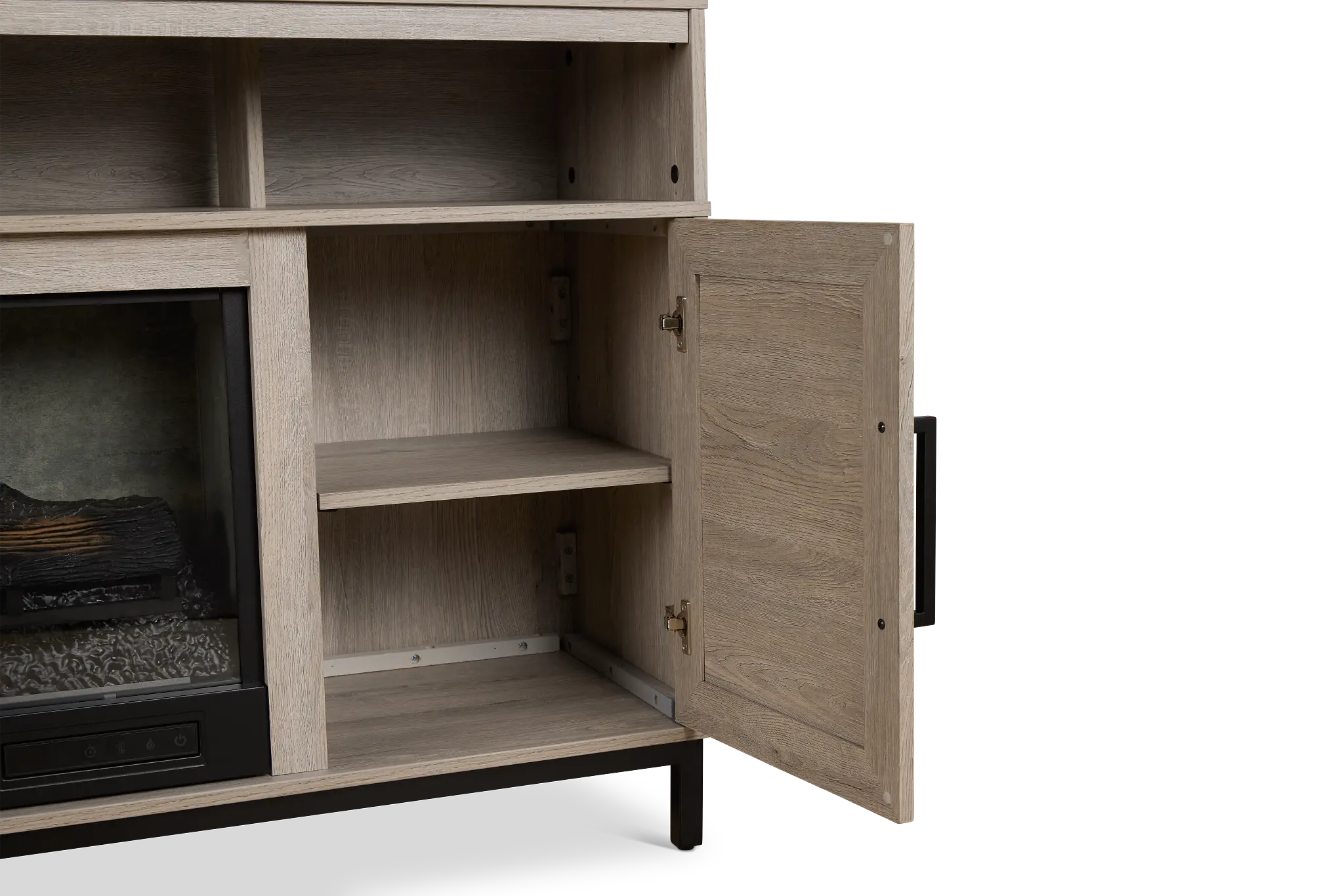 Brandon Light Gray 60" Tv Stand With Fireplace Insert Brandon Light Gray 60" Tv Stand With Fireplace Insert