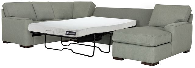 Austin Green Cool Mfoam Right Chaise Memory Foam Sleeper Sectional