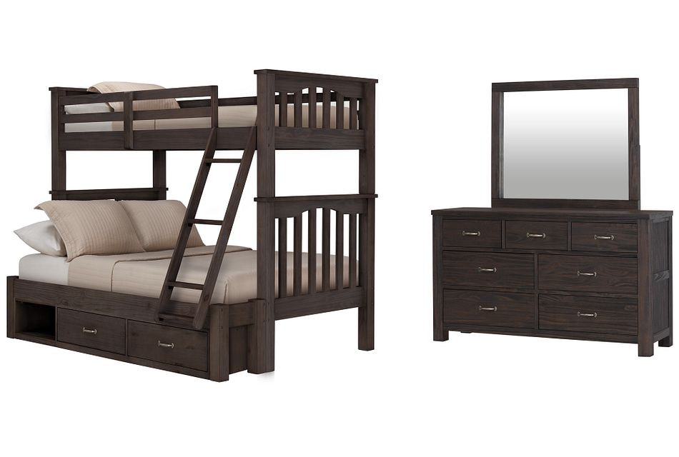 Highlands DARK TONE Bunk Bed Storage Bedroom