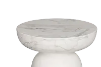 Merrick White Round End Table