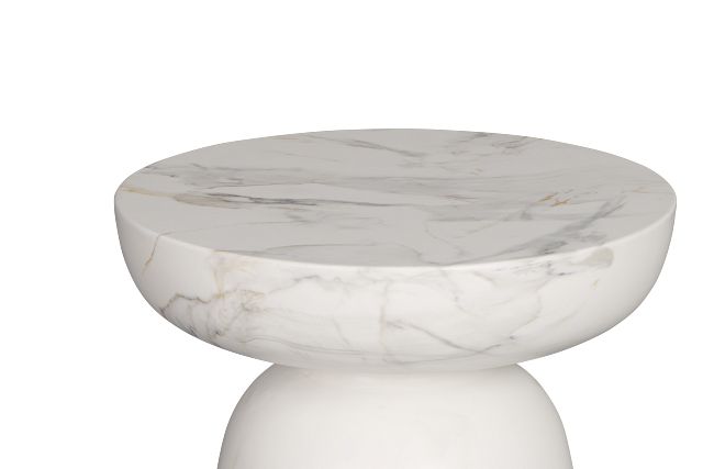 Merrick White Round End Table