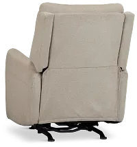 Jonas Khaki Fabric Power Recliner With Heat And Massage