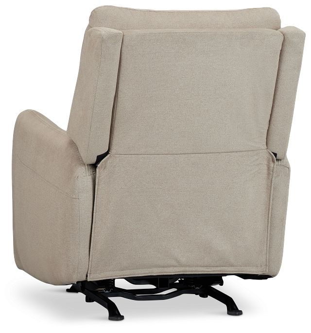 Jonas Khaki Fabric Power Recliner With Heat And Massage