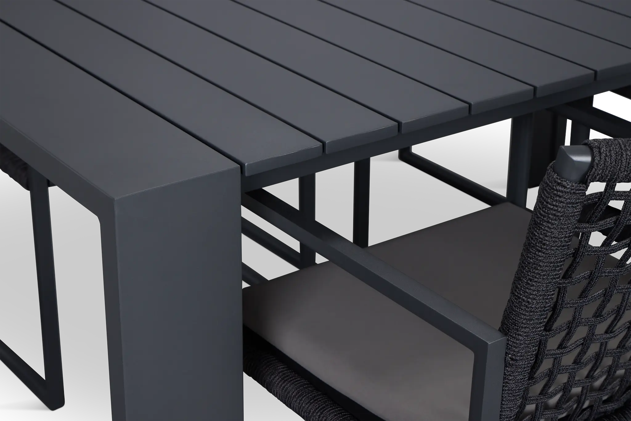 Sunrise Dark Gray 65" Rectangular Table & 4 Aluminum Arm Chairs Sunrise Dark Gray 65" Rectangular Table & 4 Aluminum Arm Chairs