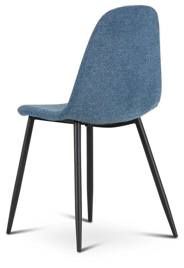 Havana Blue Upholstered Side Chair W/ Black Legs (4)