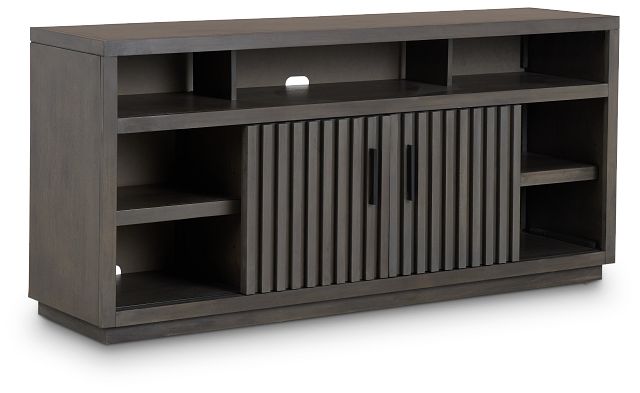 Ithaca Dark Gray 64" Tv Stand With Fireplace Insert (2)