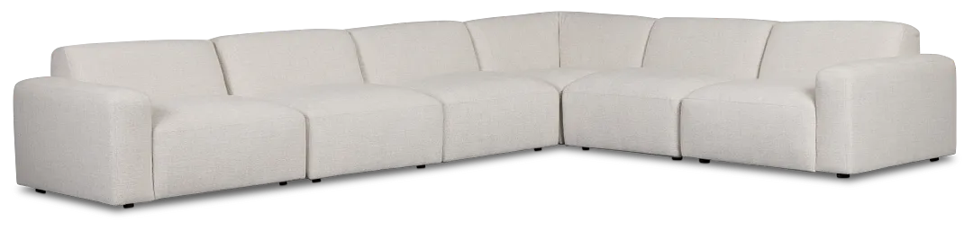 Baylor Light Beige Fabric 6-piece Modular Sectional