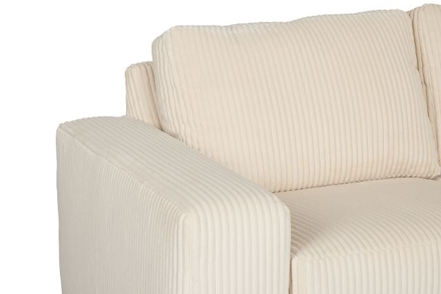 Charlie Ivory Fabric Medium Right Chaise Sectional