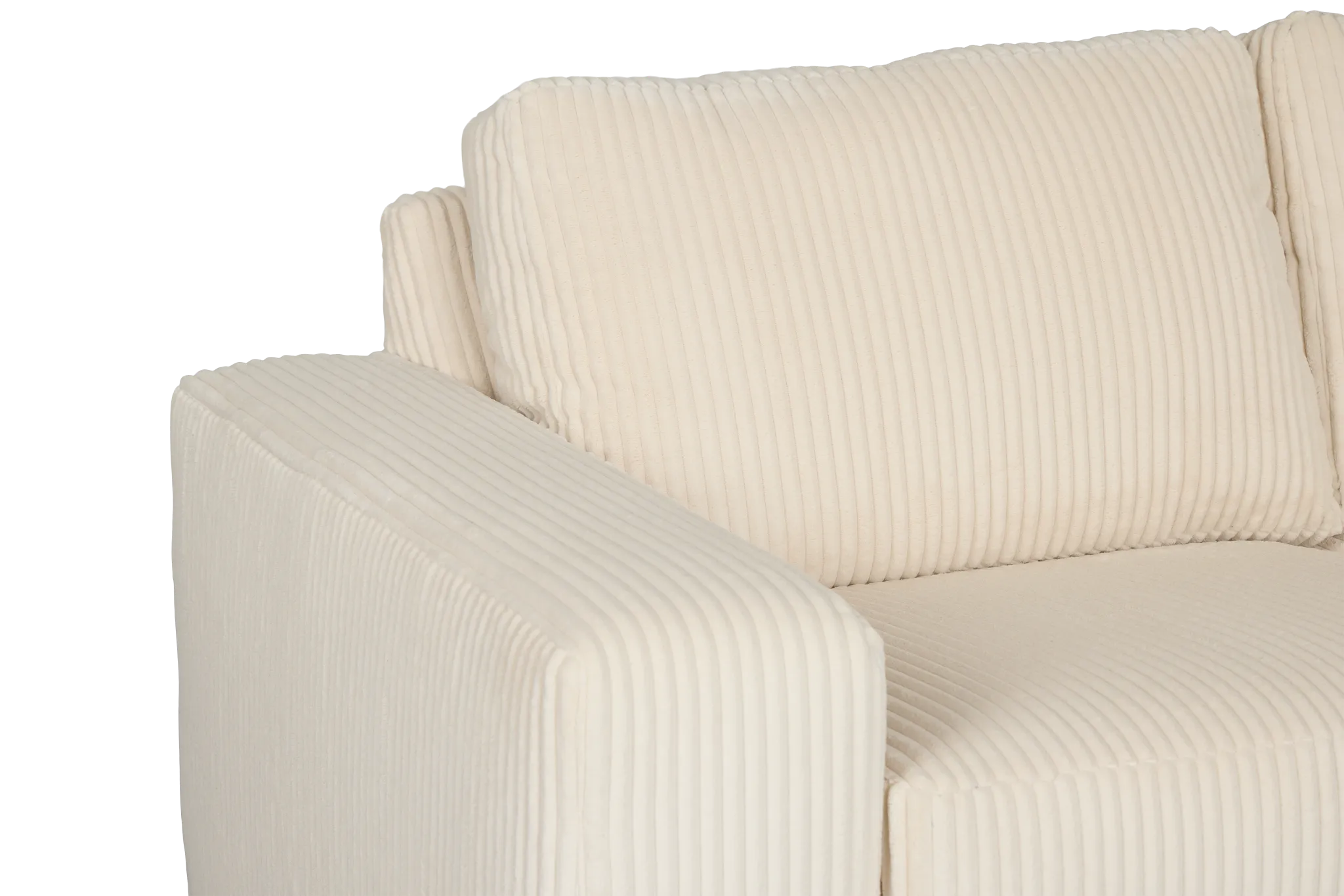 Charlie Ivory Fabric Medium Right Chaise Sectional