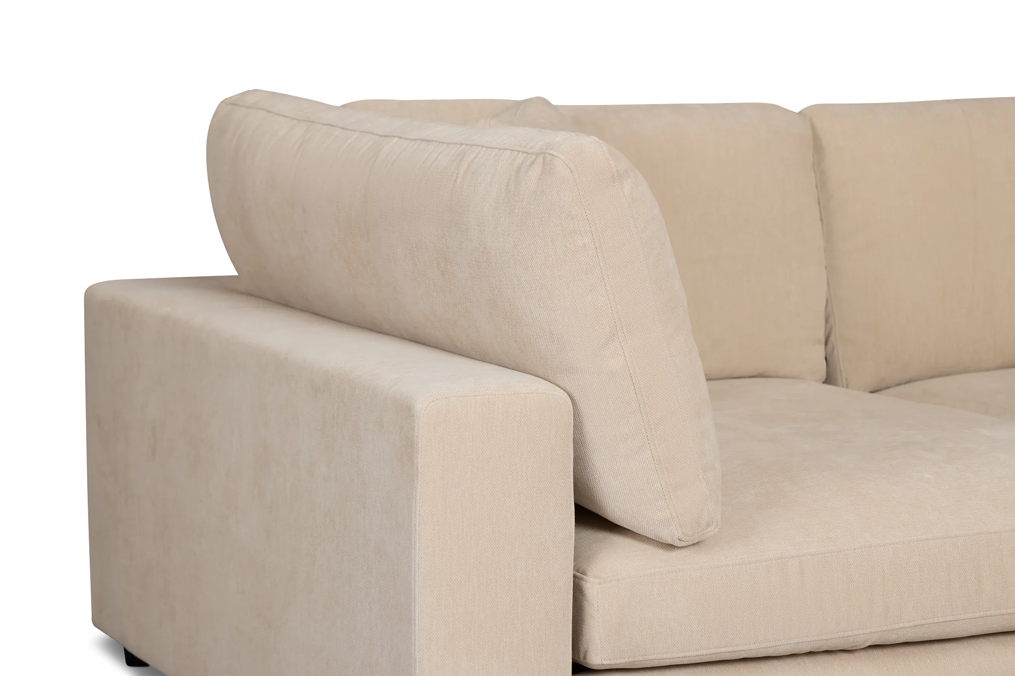 Lounge Light Beige Fabric Double Chaise Sectional