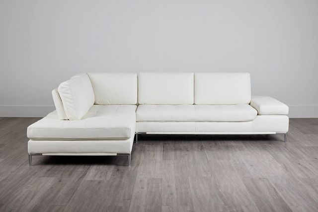 Camden White Micro Left Chaise Sectional