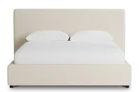 Grayton Merino Light Beige 44" Upholstered Platform Bed
