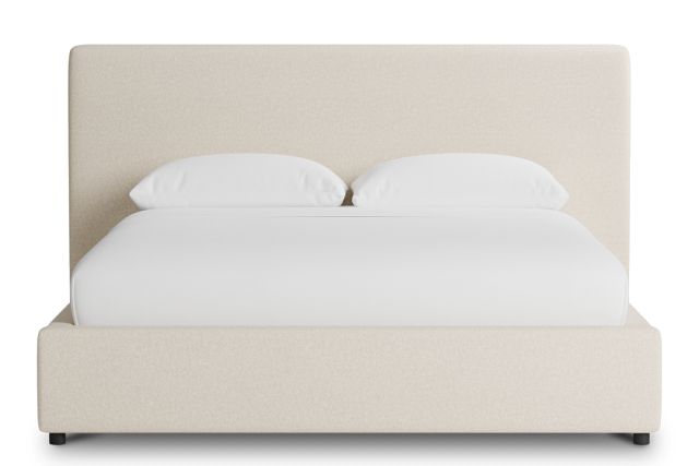Grayton Merino Light Beige 44" Upholstered Platform Bed