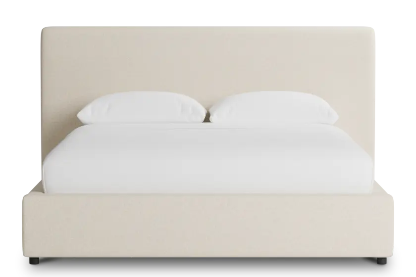 Grayton Merino Light Beige 44" Upholstered Platform Bed Grayton Merino Light Beige 44" Upholstered Platform Bed