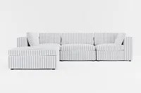 Destin Sea Lane Dark Blue Fabric 5pc Bumper Sectional