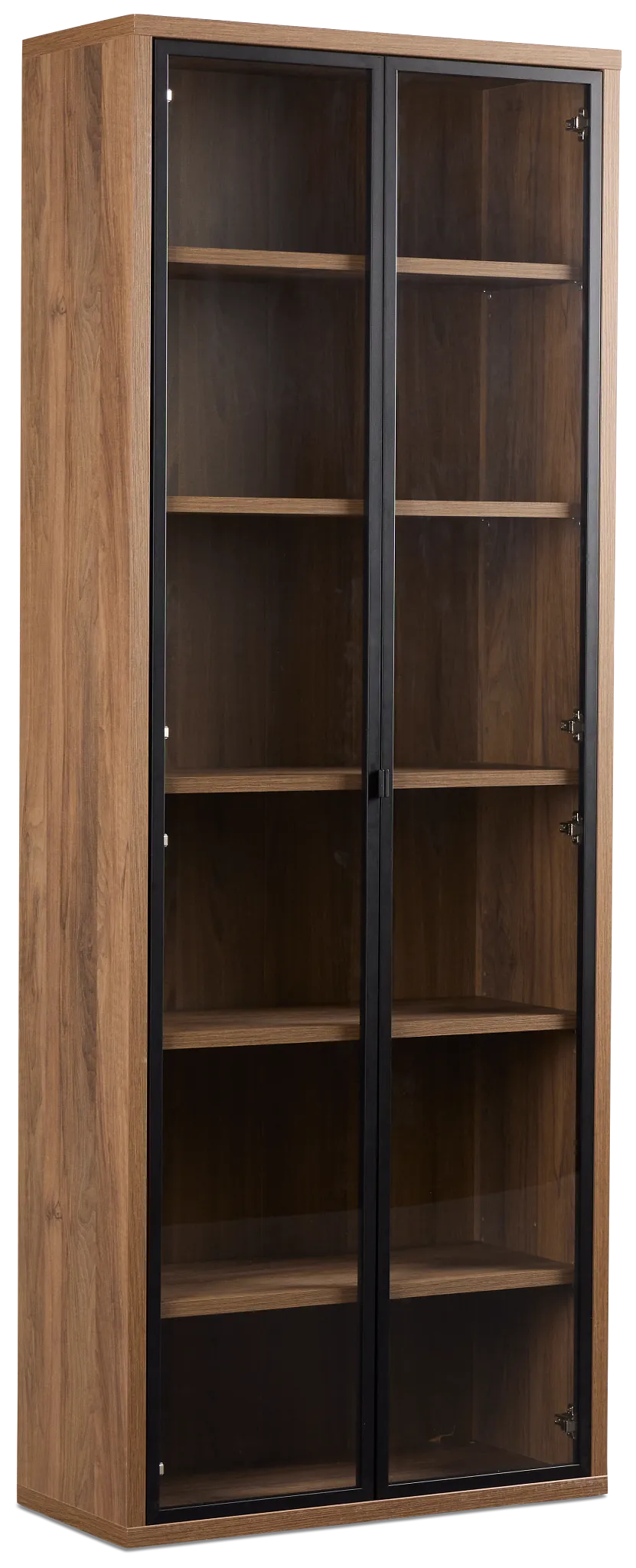 Trento Mid Tone Glass Small Door Bookcase Wall