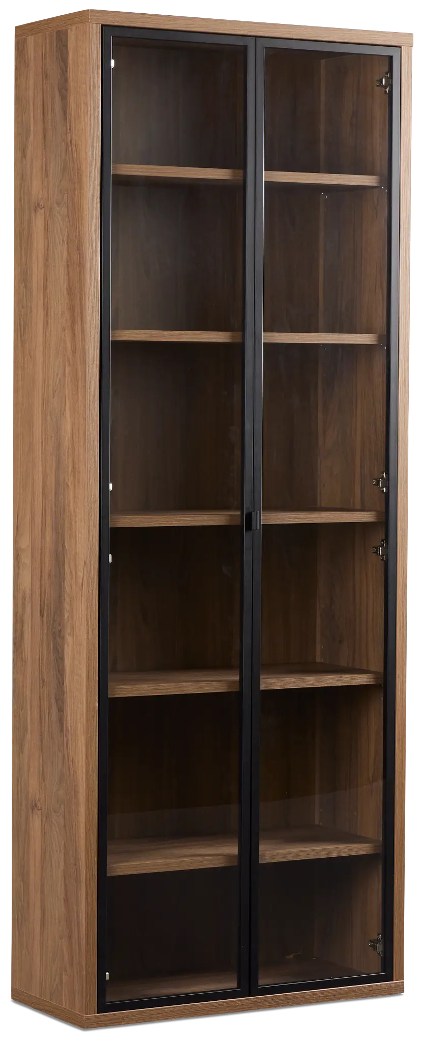 Trento Mid Tone Glass Small Door Bookcase Wall Trento Mid Tone Glass Small Door Bookcase Wall