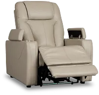 Optimus Beige Lthr/vinyl Power Recliner